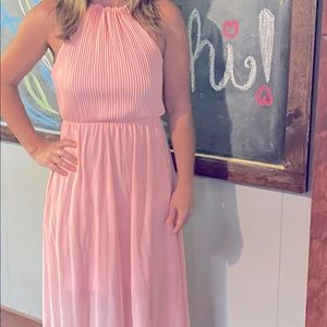 *5 for $25* pink midi/maxi dress sheer bottom